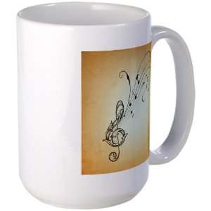  Large Mug Coffee Drink Cup Treble Clef Music Notes 