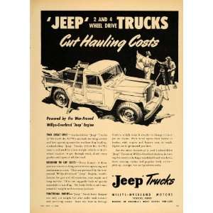  1948 Ad Jeep Truck Willys Overland Surveyors Theodolite 