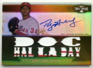 2011 Triple Threads ROY HALLADAY Jersey~Autograph #6/9 *Phillies* Auto 