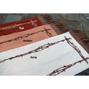  Barbwire Embroidered Table Runner (Rust): Home & Kitchen