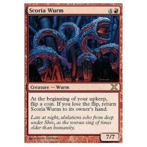  Magic the Gathering   Scoria Wurm   Tenth Edition   Foil 