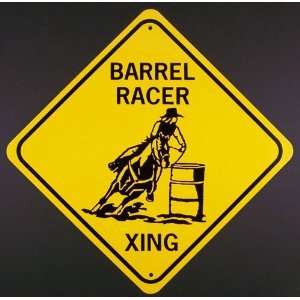  BARREL RACER XING Aluminum Sign