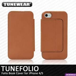   Tunefolio PU Leather Book Case Cover Pouch Stand iPhone 4 4S Brown