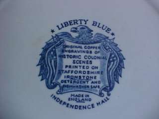 Staffordshire LIBERTY BLUE Independence Hall D. PLATE  