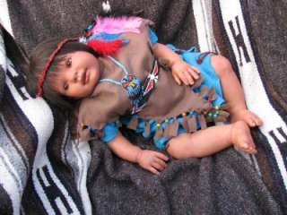 Reborn 28 lifelike realistic ethnic toddler Native American baby girl 