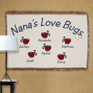  Personalized Love Bugs Tapestry Throw Blanket: Home 