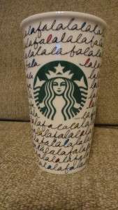 NEW Starbucks Holiday 2011 Falala Travel Ceramic Mug Christmas  