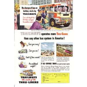  1951 Ad Greyhound Trailways Grandma & Grandaughter Vintage 