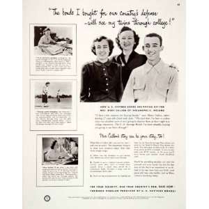 1951 Ad United States Savings Bonds Mary Callon Twins Golfing Foote 