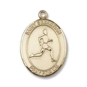  St. Sebastian Track & Field Large 14kt Gold Medal Jewelry