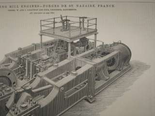 St Nazaire France Rail Finishing Mill Engine 1882 Print  