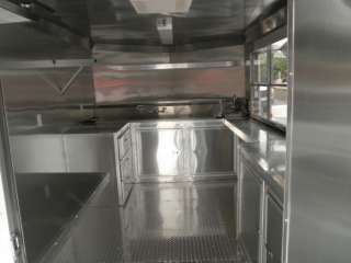 NEW 8 X 20 CONCESSION BBQ ENCLOSED SMOKER FOOD TRAILER WHITE IN COLOR 