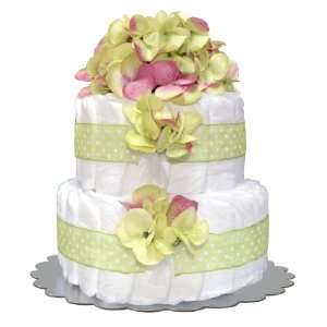  Bella Sprouts Diaper Cake, Two Tier, Green/White: Baby