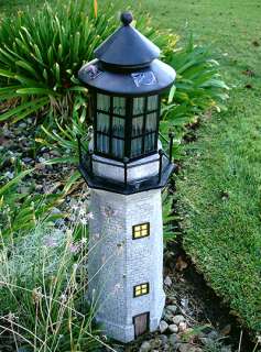   Lighthouse Fiberglass Solar Light Garden Decor Yard Decor Garden Light