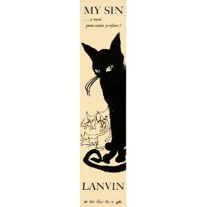  1956 Ad Lanvin Perfume Womens Fragrance Paris Black Cat 