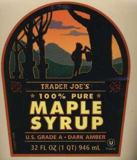 Trader Joes Maple Syrup Grade A Dark Amber HUGE 32oz.  
