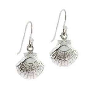  Sterling Silver Sea Shell Beach Summer Earrings: Jewelry