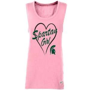 Michigan State Spartans Youth Girls Pink Tank Top (X Large)  
