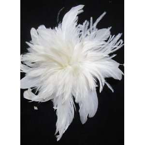  NEW White Feathers with Beads Hair Clip and Pin, Limited. Beauty