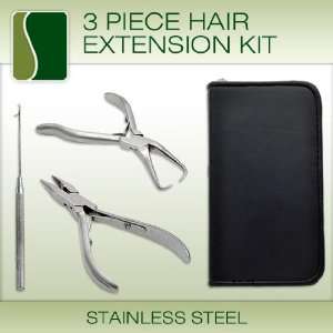   Hair Extension 3 Piece Tooling Kit Pliers Threading Beads Everything