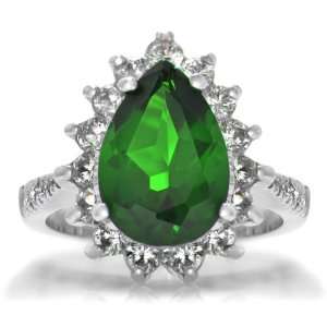  Toris Faux Emerald Cocktail Ring Emitations Jewelry