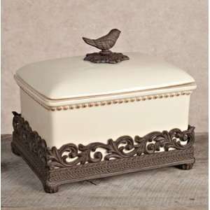  House Finch Bread Box With Metal Finials: Kitchen & Dining