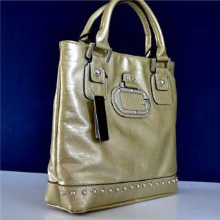 Guess Gold Knight Rider Handbag Tote Bag Purse 758193244151  