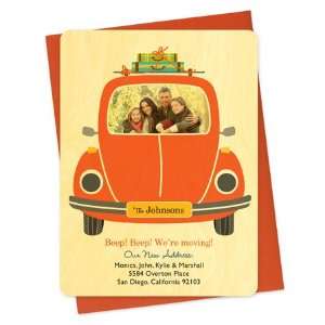 Beep Beep Moving Announcement   Personalized Wood Stationery