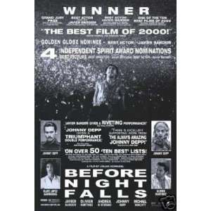 Before Night Falls Academy Awards Double Sided Original 