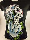 BLK DAY OF THE DEAD GYPSY GIRL ROSE PUNK ROCKABILLY EMO SMALL T SHIRT