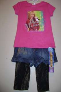 Hannah Montana Embellished Shorts + Leggings 6 + Top M  