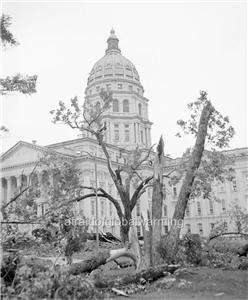 Photo 1966 Topeka Kansas Tornado Damage to Capitol  