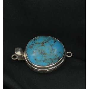  24mm KINGMAN TURQUOISE STERLING CLASP LARGE FREEFORM 