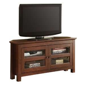   Wood TV Console   Traditional Brown By Walker Edison: Home & Kitchen