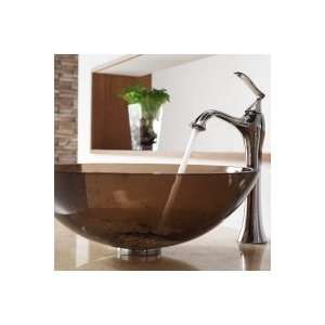   Brown Glass Vessel Sink and Ventus Faucet Chrome C GV 103 12mm 15000CH