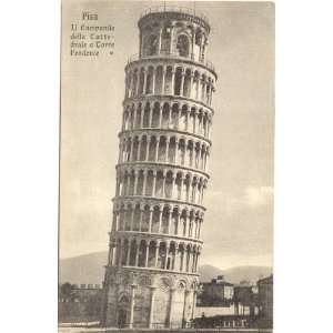   1910 Vintage Postcard Leaning Bell Tower Pisa Italy 