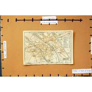    Map 1914 Germany Street Plan Bamberg Regnitz River