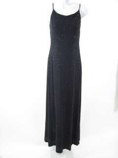 BADGLEY MISHKA Black Sequin Sleeveless Long Dress Sz 8  
