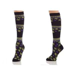  Lucci Garden Knee High Sock   Black: Sports & Outdoors