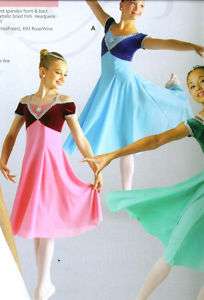NWT Ballet Dress Velvet Crepe Skirt Silver Braid 3 clrs  