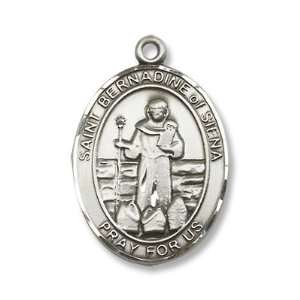  Sterling Silver St. Bernadine Of Sienna Medal Pendant with 