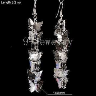 New Fashion Silvery Butterfly Dangle Earrings TS0730  