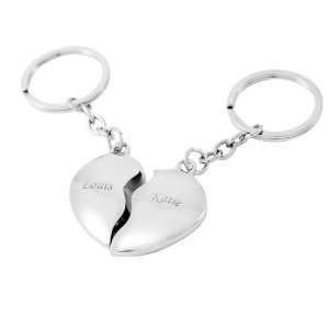  Personalized Engraved Split Heart Key Ring  Anniversary 