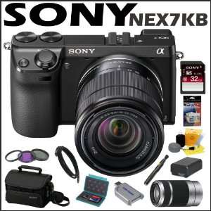  Sony DSLR NEX7KB 24.3MP Digital SLR Camera & 18 55MM Zoom Lens 
