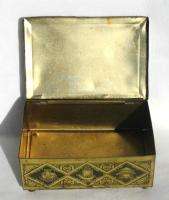 RARE WWII WW2 GERMAN DRGM D.R.G.M GOLD ROMANA TIN BOX  