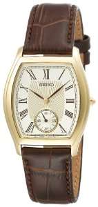    Seiko Mens SRK008 Brown Leather Strap Watch Seiko Watches