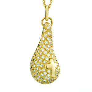   : Beya Pave Diamond Blooddrop   .61ct 14kt Yellow Gold: BEYA: Jewelry