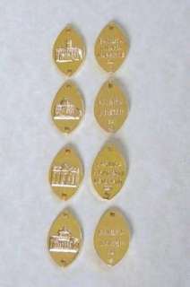 BASILICA Our Father Beads ~ Rosary Parts GOLD Oval  