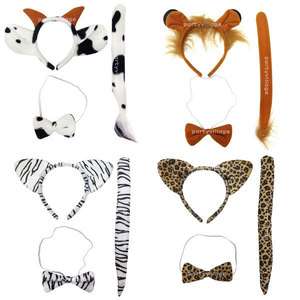 Halloween Costumes Animal Ear Headband Tie Tail Set  
