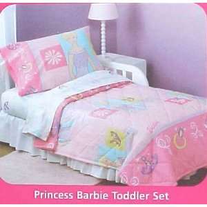  Princess Barbie 4 Pcs Toddler Bed Set: Toys & Games